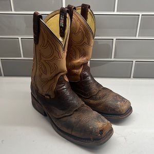 Double H Men's ICE Collection Graham Brown Bison and Taupe Wide Square Steel Toe